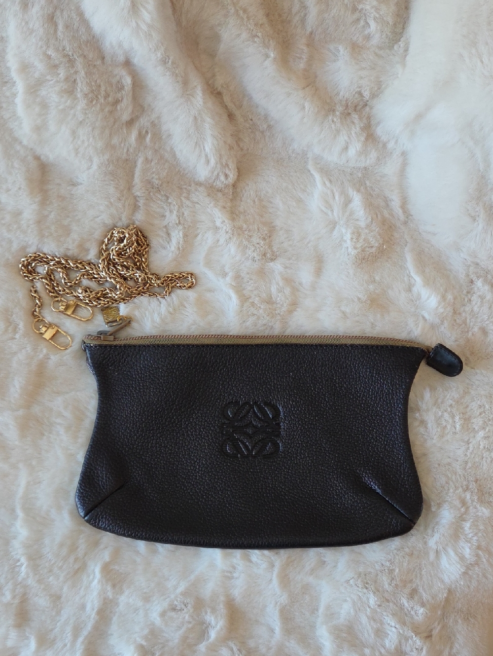 Vintage Loewe Anagram Pouch Leather